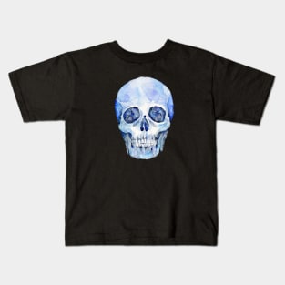 Halloween Watercolor Skull Horror Fan Kids T-Shirt